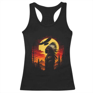 Vintage Native American Warrior Racerback Tank Top Indigenous Heritage Pride