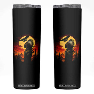Vintage Native American Warrior Skinny Tumbler Indigenous Heritage Pride