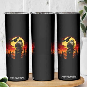 Vintage Native American Warrior Skinny Tumbler Indigenous Heritage Pride