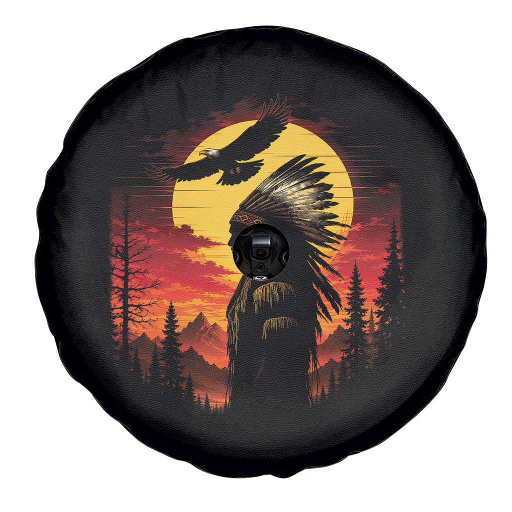 Vintage Native American Warrior Spare Tire Cover Indigenous Heritage Pride