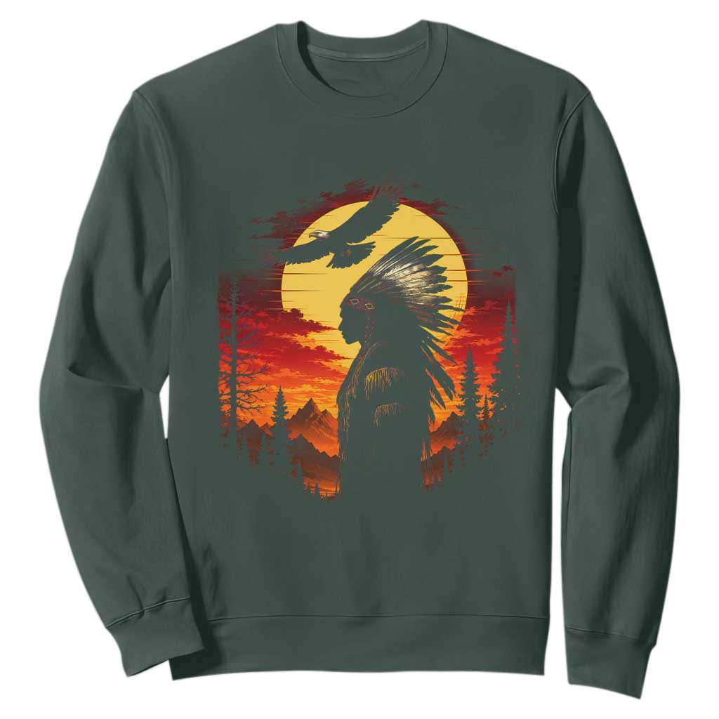 Vintage Native American Warrior Sweatshirt Indigenous Heritage Pride
