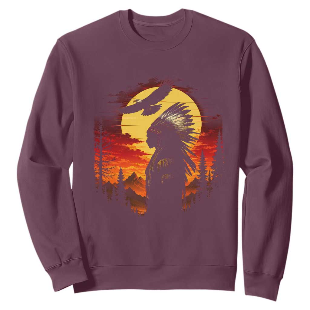 Vintage Native American Warrior Sweatshirt Indigenous Heritage Pride