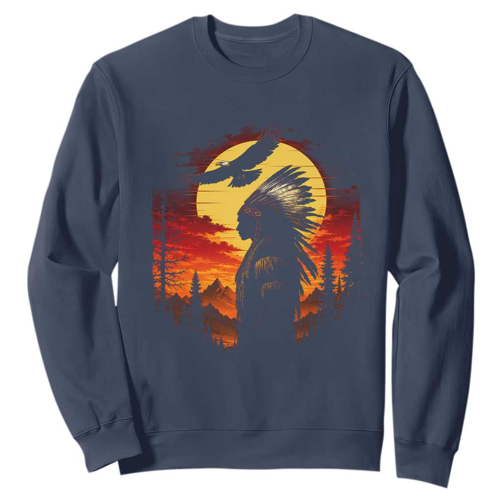 Vintage Native American Warrior Sweatshirt Indigenous Heritage Pride