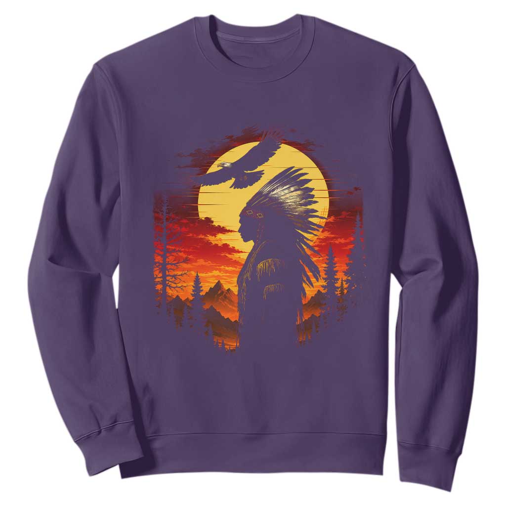Vintage Native American Warrior Sweatshirt Indigenous Heritage Pride