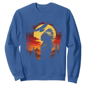 Vintage Native American Warrior Sweatshirt Indigenous Heritage Pride