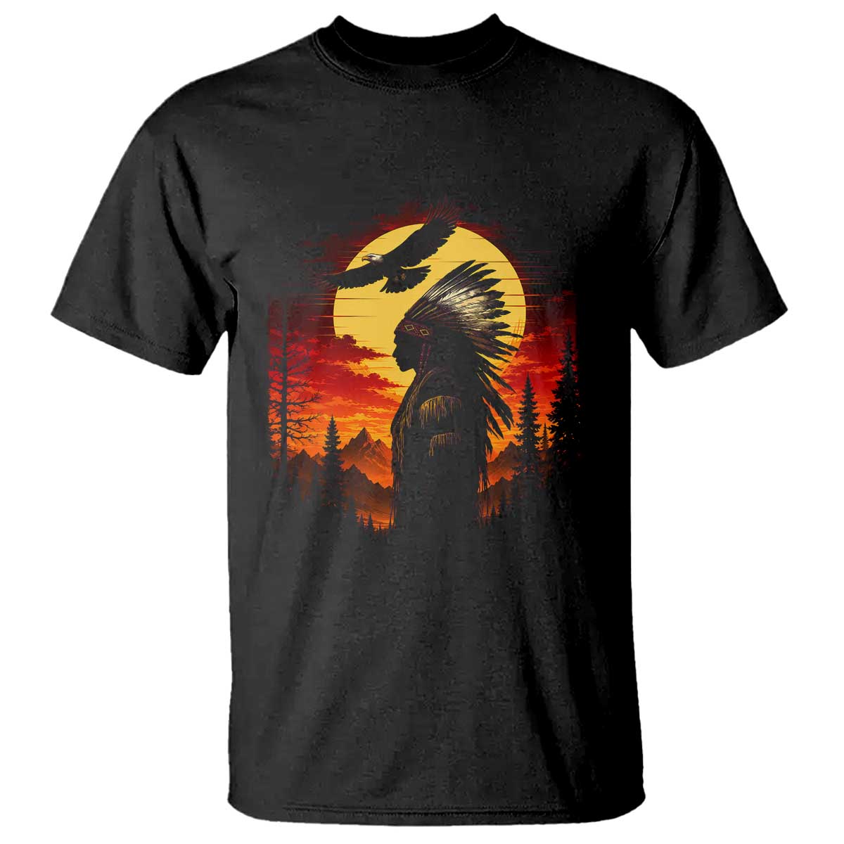 Vintage Native American Warrior T Shirt Indigenous Heritage Pride