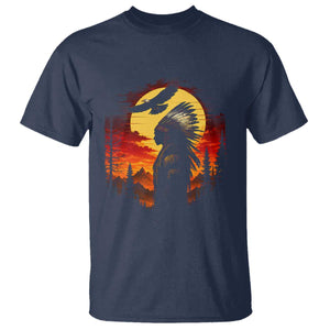 Vintage Native American Warrior T Shirt Indigenous Heritage Pride