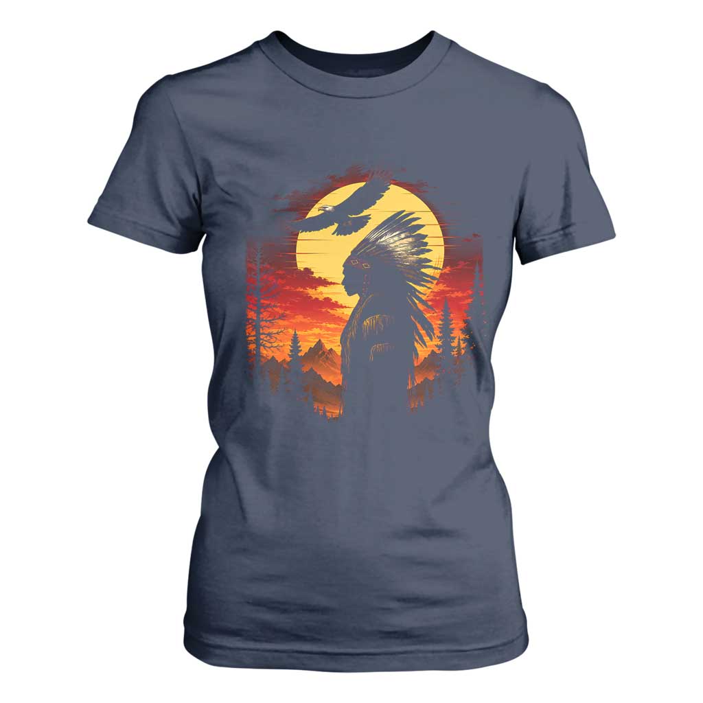 Vintage Native American Warrior T Shirt For Women Indigenous Heritage Pride
