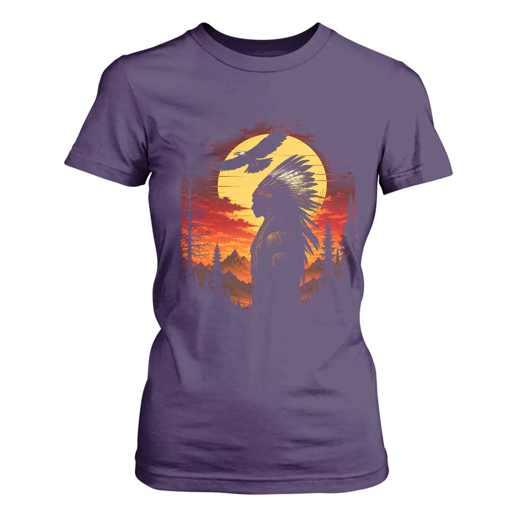 Vintage Native American Warrior T Shirt For Women Indigenous Heritage Pride