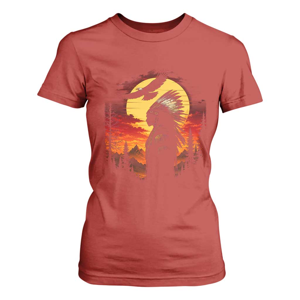 Vintage Native American Warrior T Shirt For Women Indigenous Heritage Pride