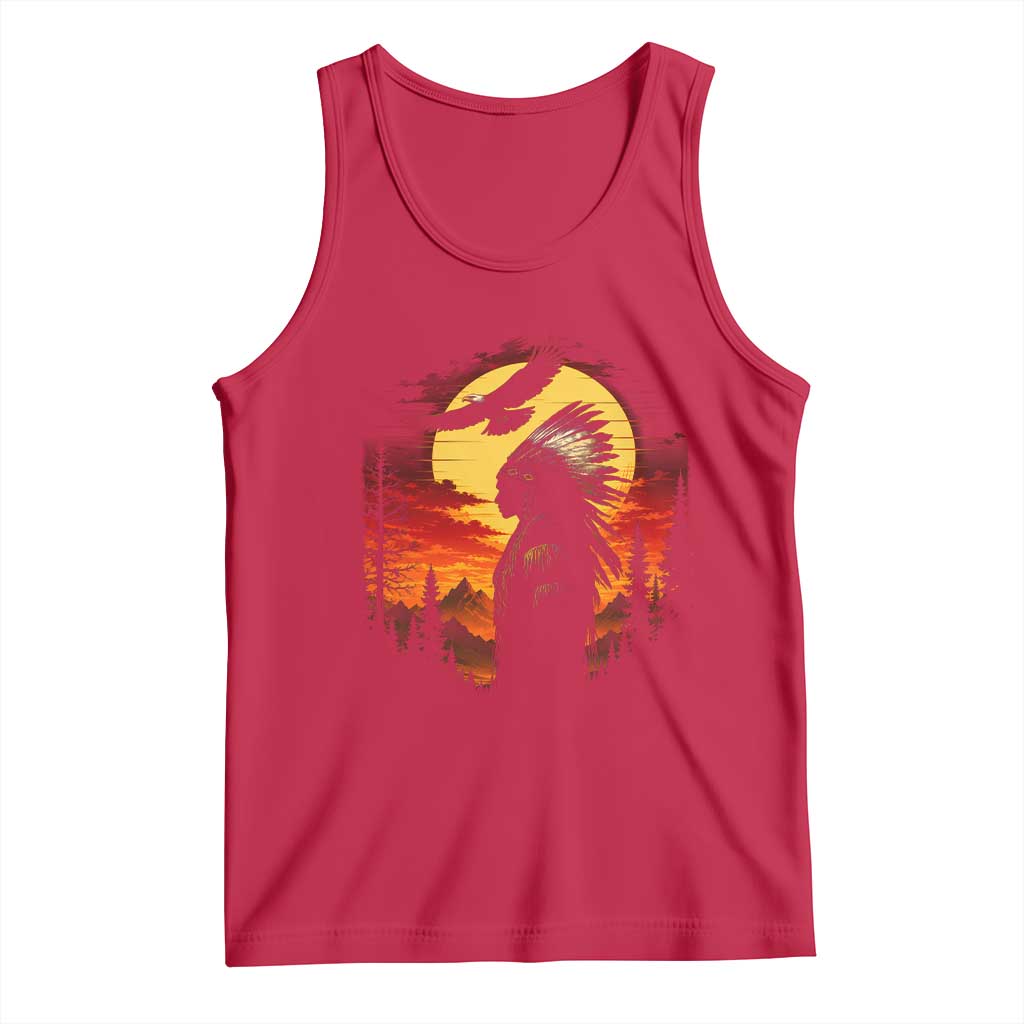 Vintage Native American Warrior Tank Top Indigenous Heritage Pride