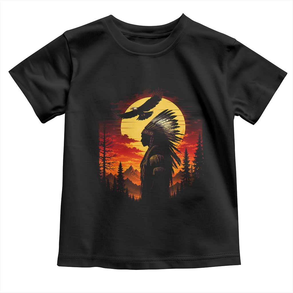 Vintage Native American Warrior Toddler T Shirt Indigenous Heritage Pride TS12 Black Print Your Wear