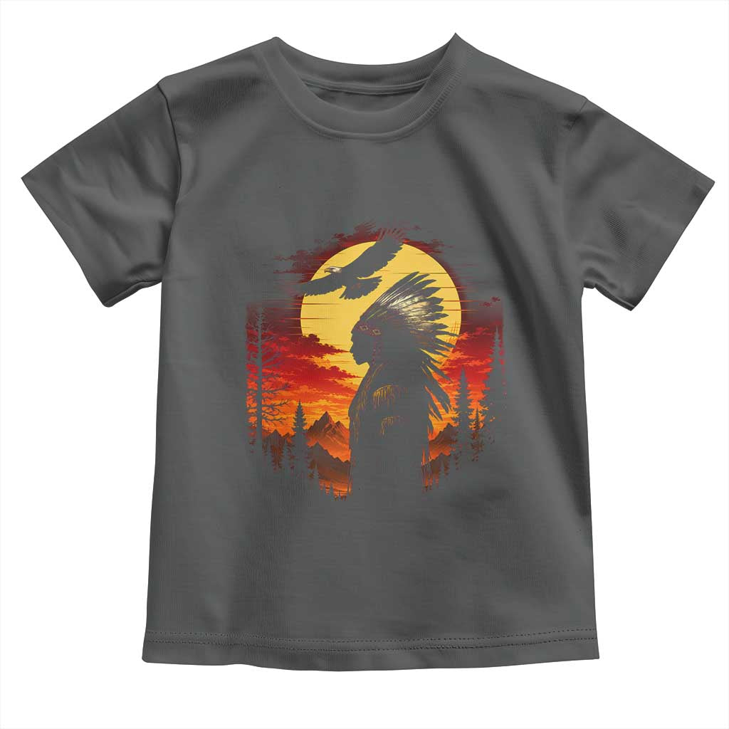 Vintage Native American Warrior Toddler T Shirt Indigenous Heritage Pride