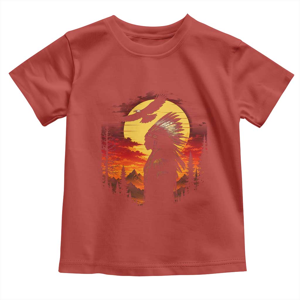 Vintage Native American Warrior Toddler T Shirt Indigenous Heritage Pride