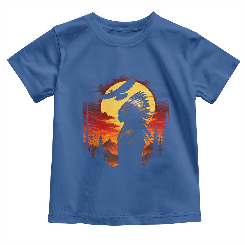 Vintage Native American Warrior Toddler T Shirt Indigenous Heritage Pride