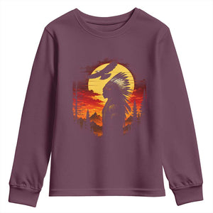 Vintage Native American Warrior Youth Sweatshirt Indigenous Heritage Pride