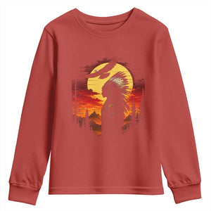 Vintage Native American Warrior Youth Sweatshirt Indigenous Heritage Pride