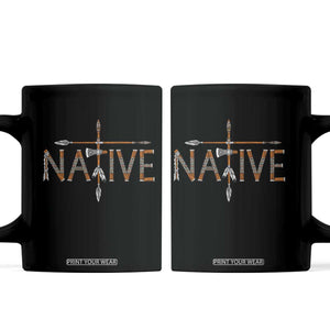 Western Style Tribal Feather Coffee Mug Vintage Boho Graphic