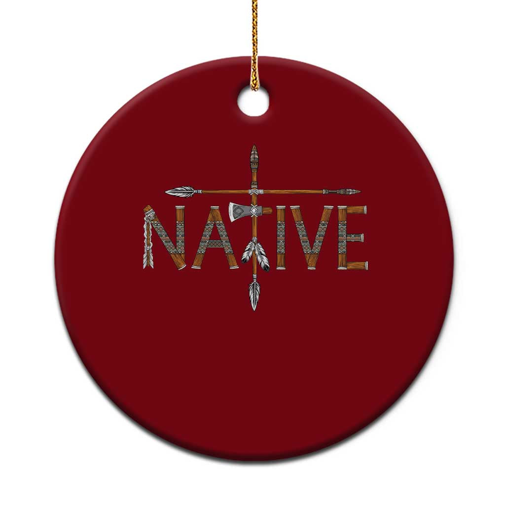 Western Style Tribal Feather Ceramic Ornament Vintage Boho Graphic