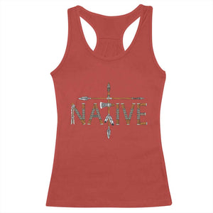 Western Style Tribal Feather Racerback Tank Top Vintage Boho Graphic