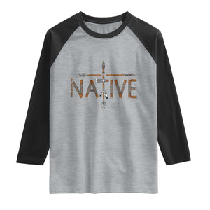 Western Style Tribal Feather Raglan Shirt Vintage Boho Graphic