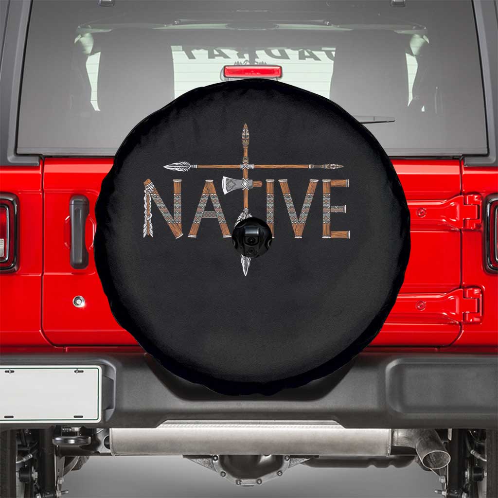 Western Style Tribal Feather Spare Tire Cover Vintage Boho Graphic