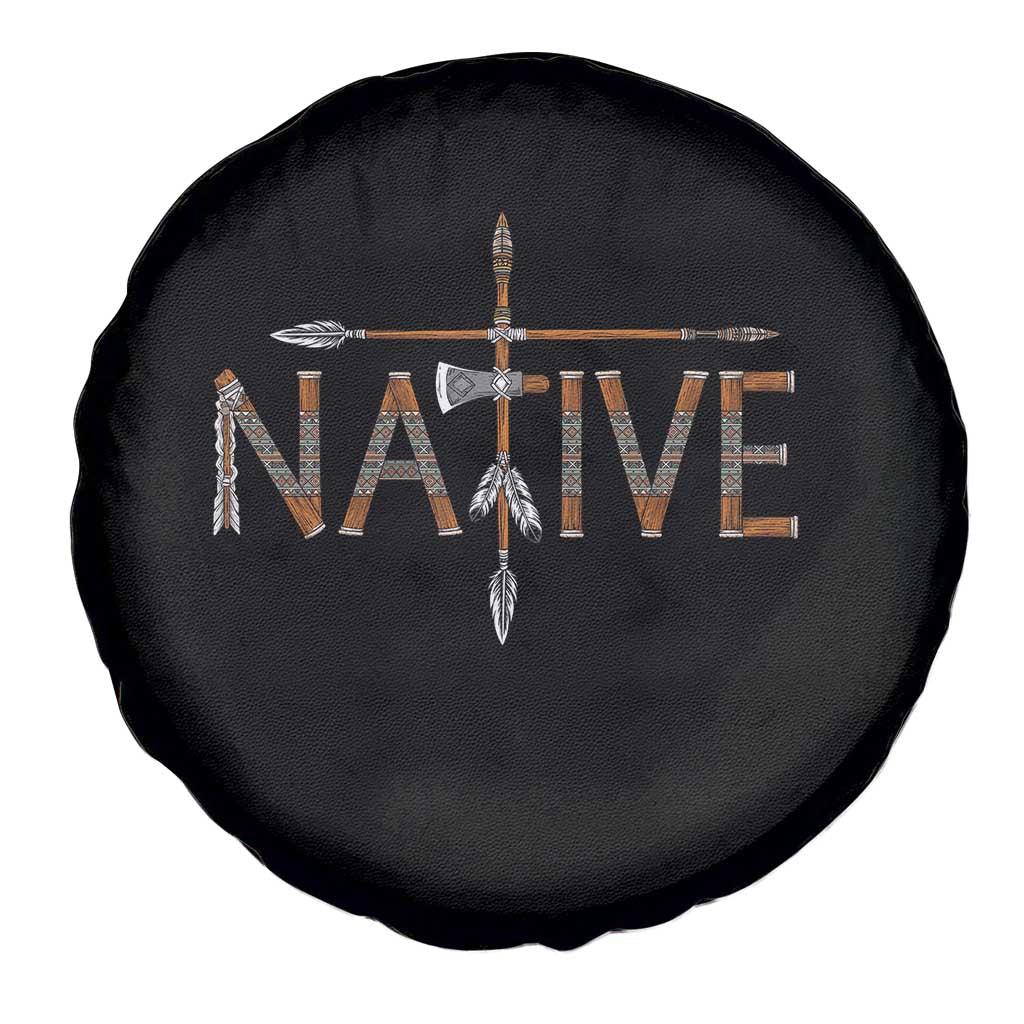 Western Style Tribal Feather Spare Tire Cover Vintage Boho Graphic