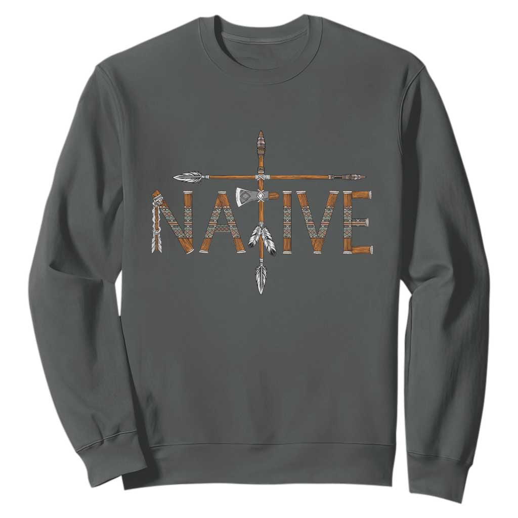Western Style Tribal Feather Sweatshirt Vintage Boho Graphic