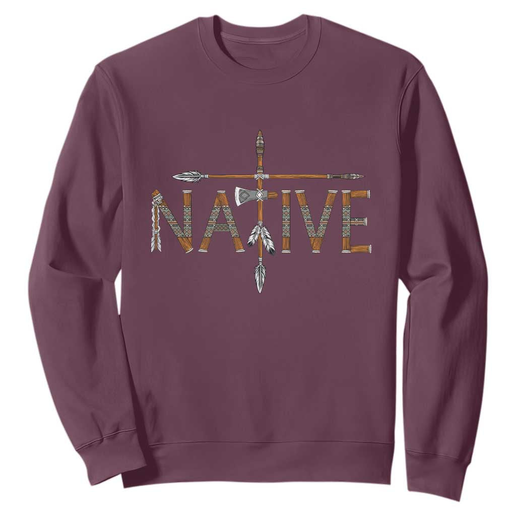 Western Style Tribal Feather Sweatshirt Vintage Boho Graphic