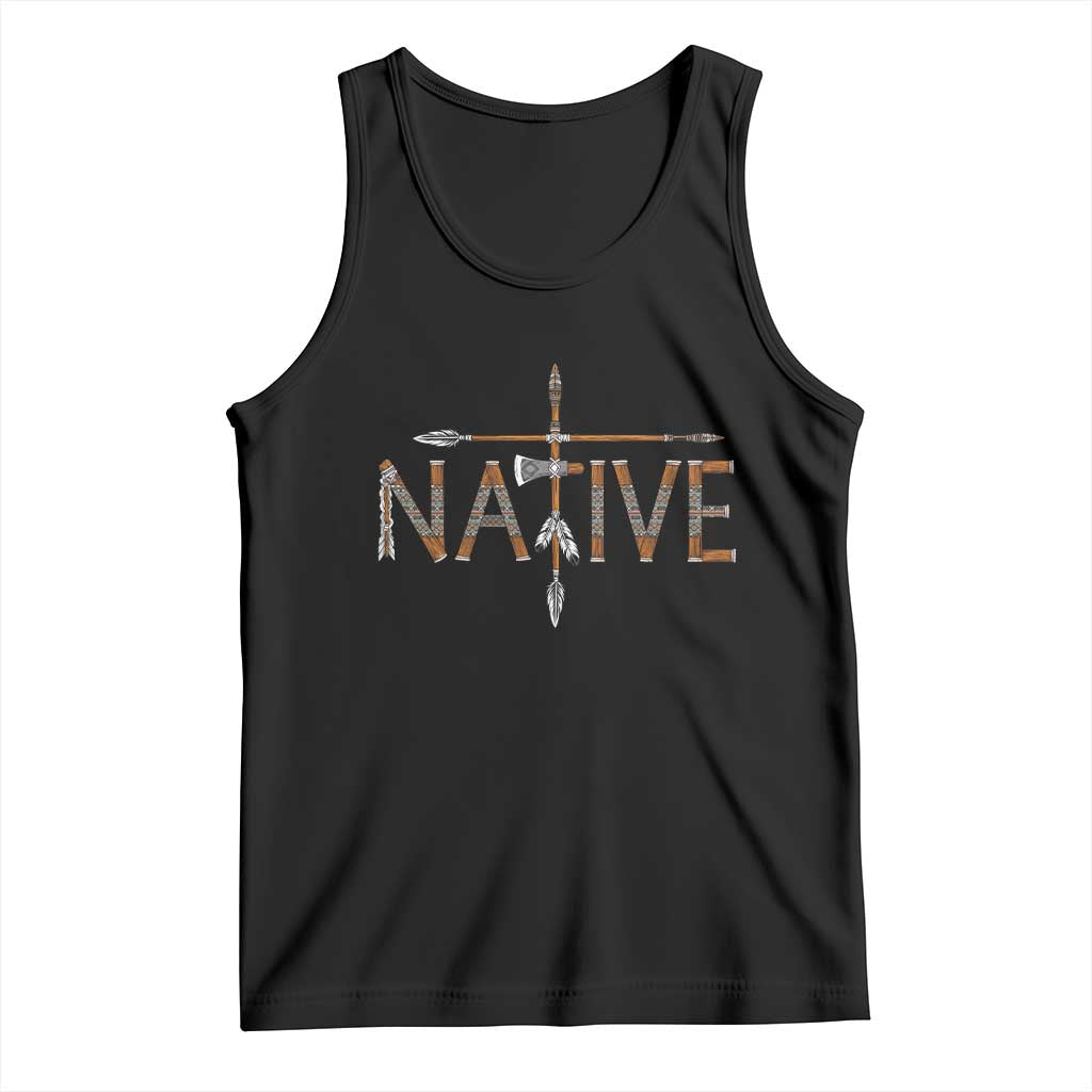 Western Style Tribal Feather Tank Top Vintage Boho Graphic