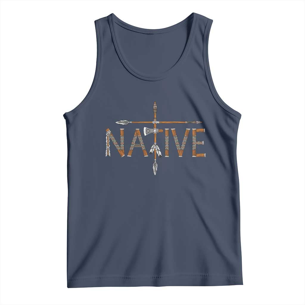 Western Style Tribal Feather Tank Top Vintage Boho Graphic