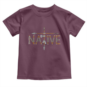 Western Style Tribal Feather Toddler T Shirt Vintage Boho Graphic
