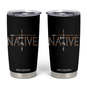 Western Style Tribal Feather Tumbler Cup Vintage Boho Graphic