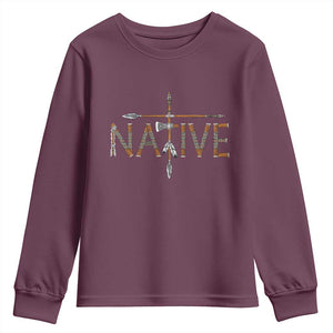 Western Style Tribal Feather Youth Sweatshirt Vintage Boho Graphic