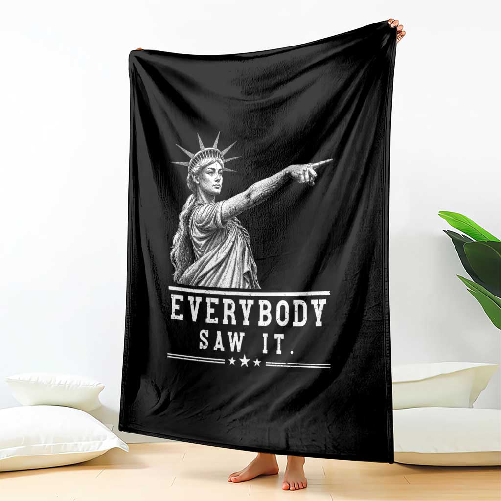 Liberty Has Spoken Everybody Saw It Throw Blanket Funny Pointing Statue Basketball Parody TS12 Print Your Wear