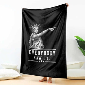 Liberty Has Spoken Everybody Saw It Throw Blanket Funny Pointing Statue Basketball Parody TS12 Print Your Wear