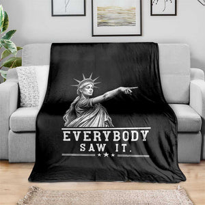 Liberty Has Spoken Everybody Saw It Throw Blanket Funny Pointing Statue Basketball Parody TS12 Print Your Wear