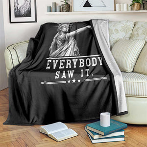 Liberty Has Spoken Everybody Saw It Throw Blanket Funny Pointing Statue Basketball Parody TS12 Print Your Wear