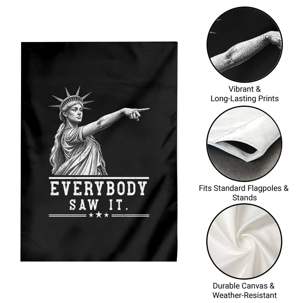 Liberty Has Spoken Everybody Saw It Garden Flag Funny Pointing Statue Basketball Parody TS12 Print Your Wear