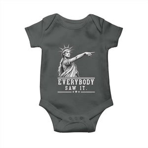 Liberty Has Spoken Everybody Saw It Baby Onesie Funny Pointing Statue Basketball Parody TS12 Dark Heather Print Your Wear