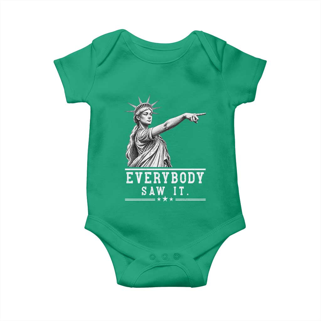 Liberty Has Spoken Everybody Saw It Baby Onesie Funny Pointing Statue Basketball Parody TS12 Irish Green Print Your Wear