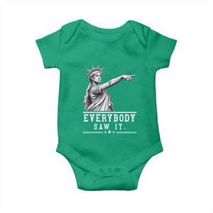 Liberty Has Spoken Everybody Saw It Baby Onesie Funny Pointing Statue Basketball Parody TS12 Irish Green Print Your Wear