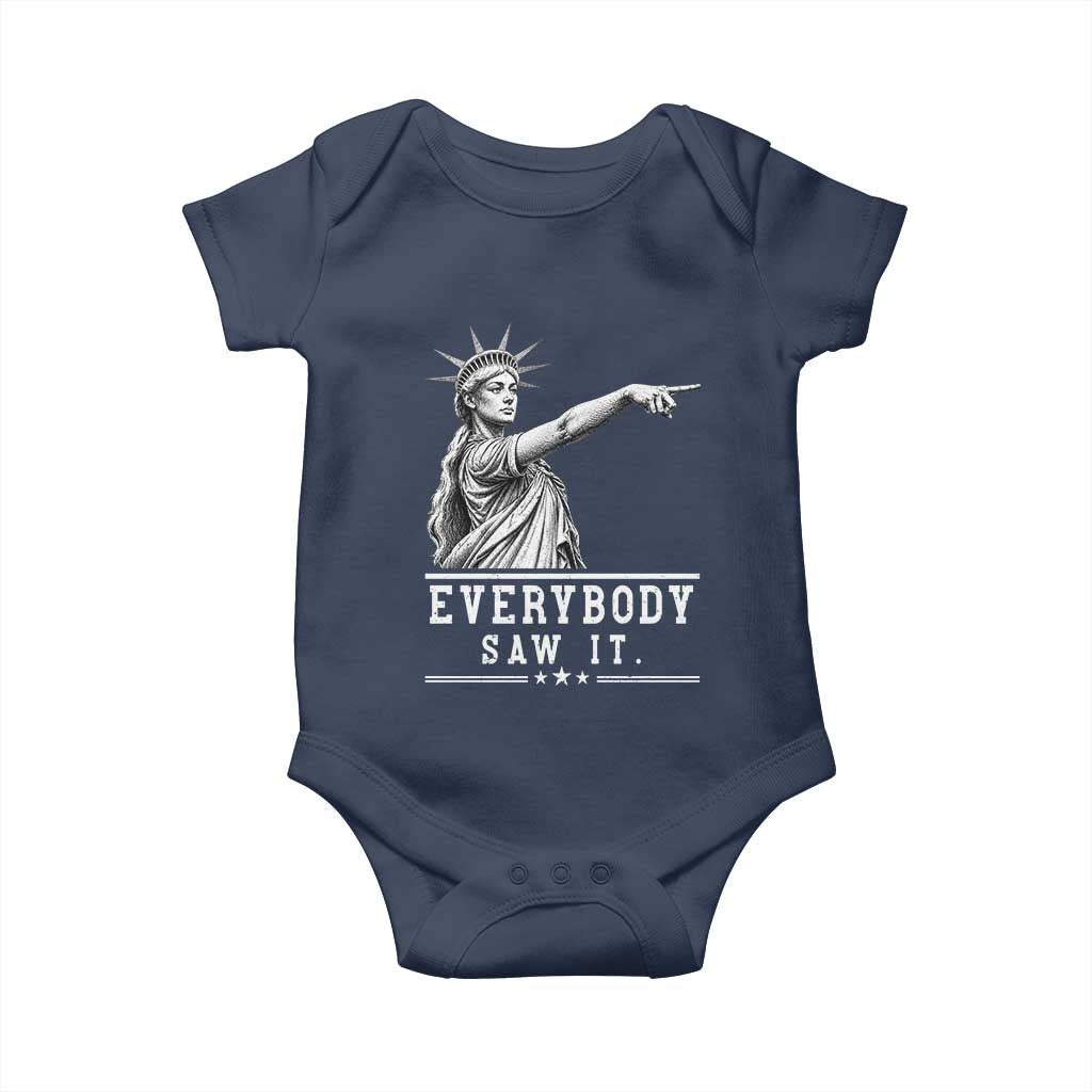 Liberty Has Spoken Everybody Saw It Baby Onesie Funny Pointing Statue Basketball Parody TS12 Navy Print Your Wear