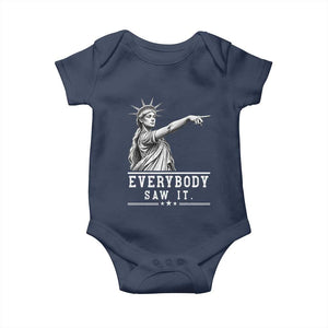 Liberty Has Spoken Everybody Saw It Baby Onesie Funny Pointing Statue Basketball Parody TS12 Navy Print Your Wear