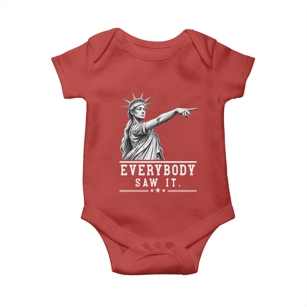 Liberty Has Spoken Everybody Saw It Baby Onesie Funny Pointing Statue Basketball Parody TS12 Red Print Your Wear