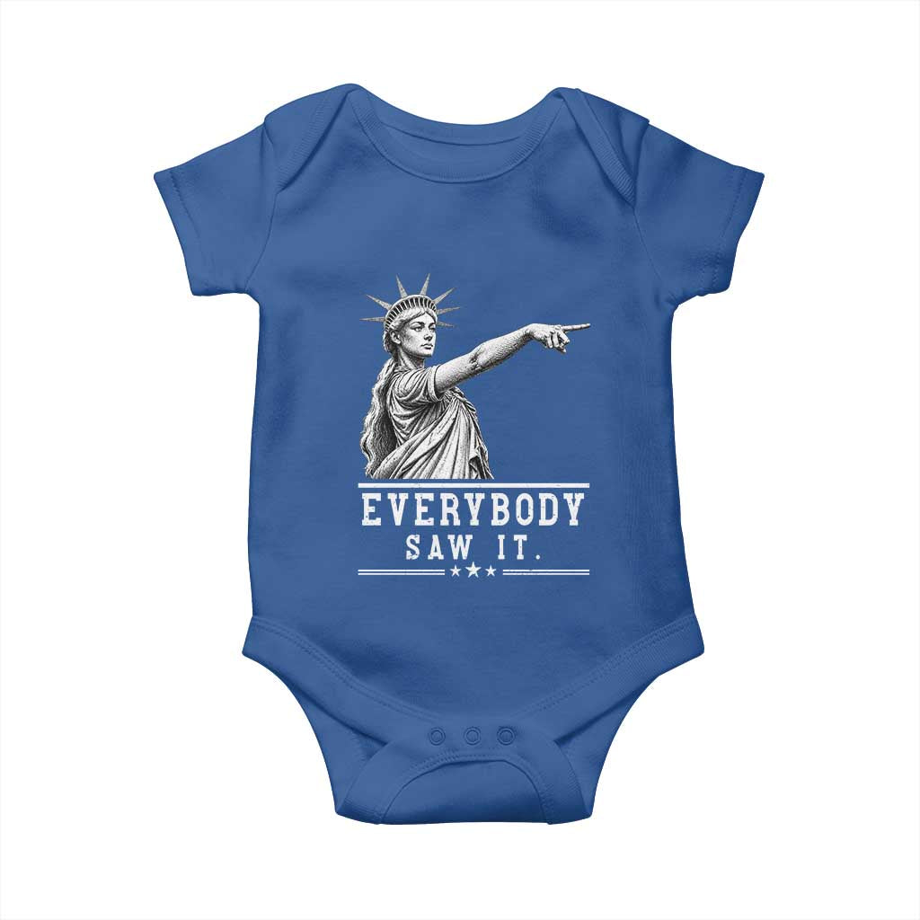 Liberty Has Spoken Everybody Saw It Baby Onesie Funny Pointing Statue Basketball Parody TS12 Royal Blue Print Your Wear