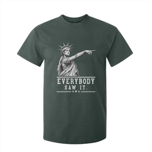 Liberty Has Spoken Everybody Saw It T Shirt For Kid Funny Pointing Statue Basketball Parody TS12 Dark Forest Green Print Your Wear