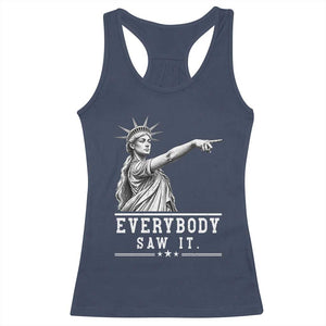 Liberty Has Spoken Everybody Saw It Racerback Tank Top Funny Pointing Statue Basketball Parody TS12 Navy Print Your Wear
