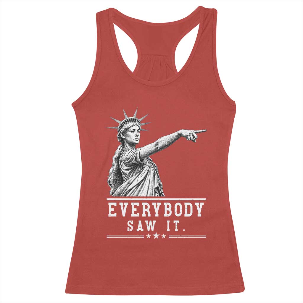Liberty Has Spoken Everybody Saw It Racerback Tank Top Funny Pointing Statue Basketball Parody TS12 Red Print Your Wear
