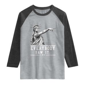 Liberty Has Spoken Everybody Saw It Raglan Shirt Funny Pointing Statue Basketball Parody TS12 Heather Gray Heather Charcoal Print Your Wear